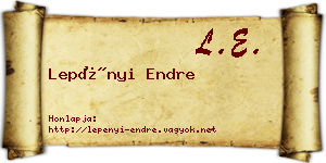 Lepényi Endre névjegykártya